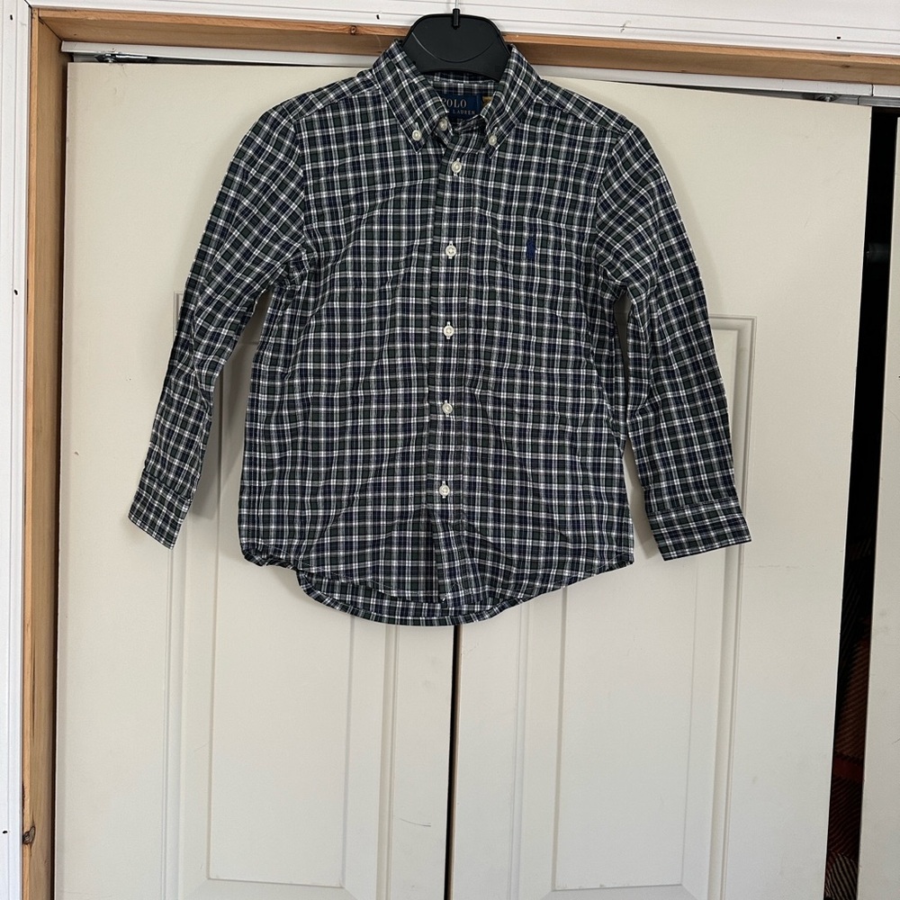 Polo by Ralph Lauren Men's Navy and White Plaid Shirt